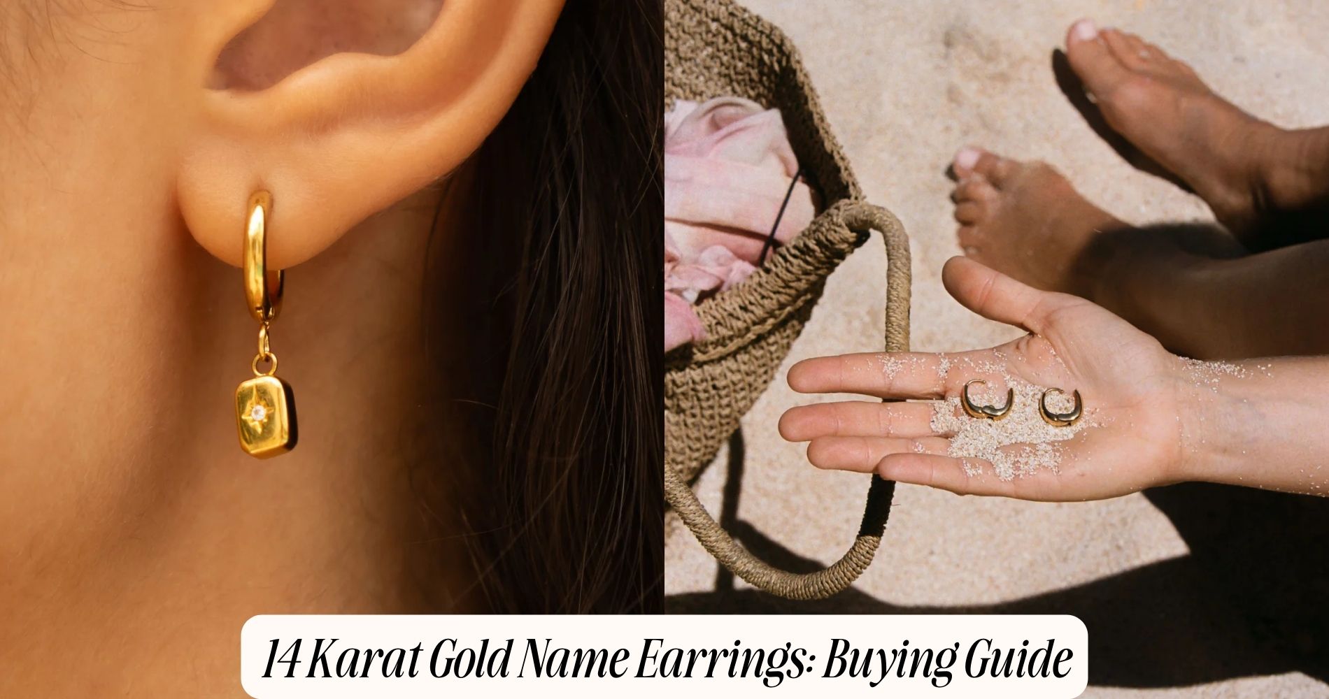 14 karat gold name earrings
