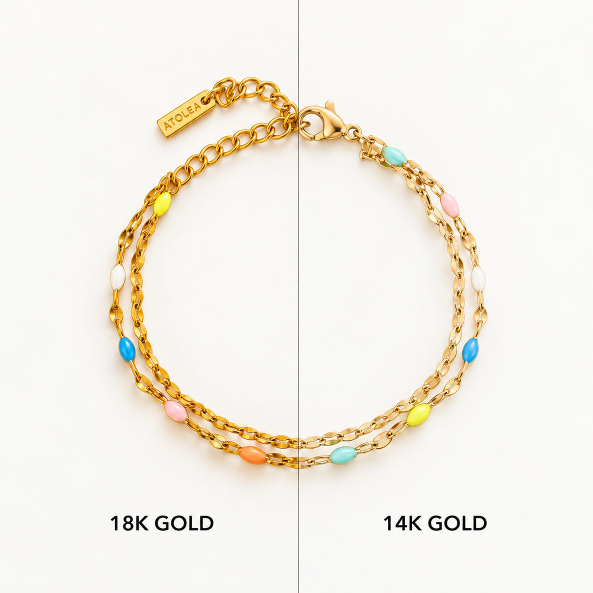 14k Gold Rainbow Bracelet