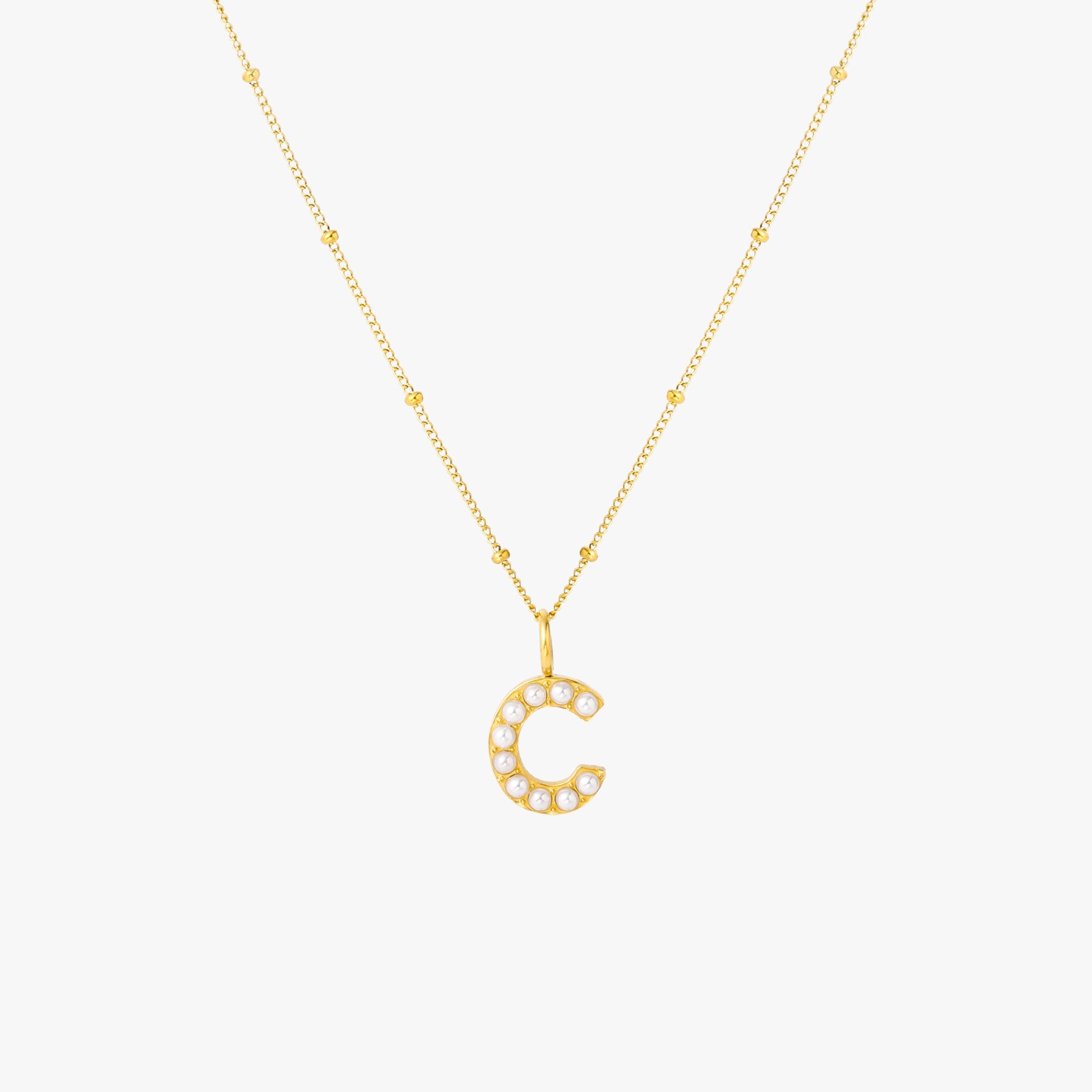 Pearl Initial Necklace