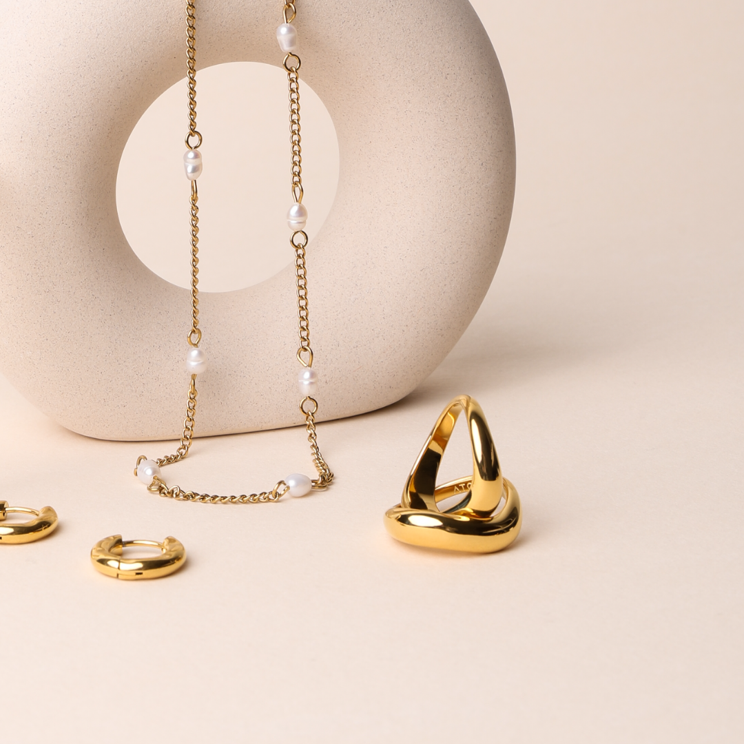 Double Gold Wavy Ring