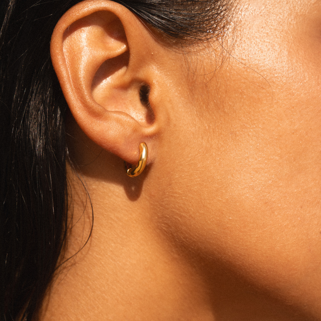 Gold Wavy Hoops