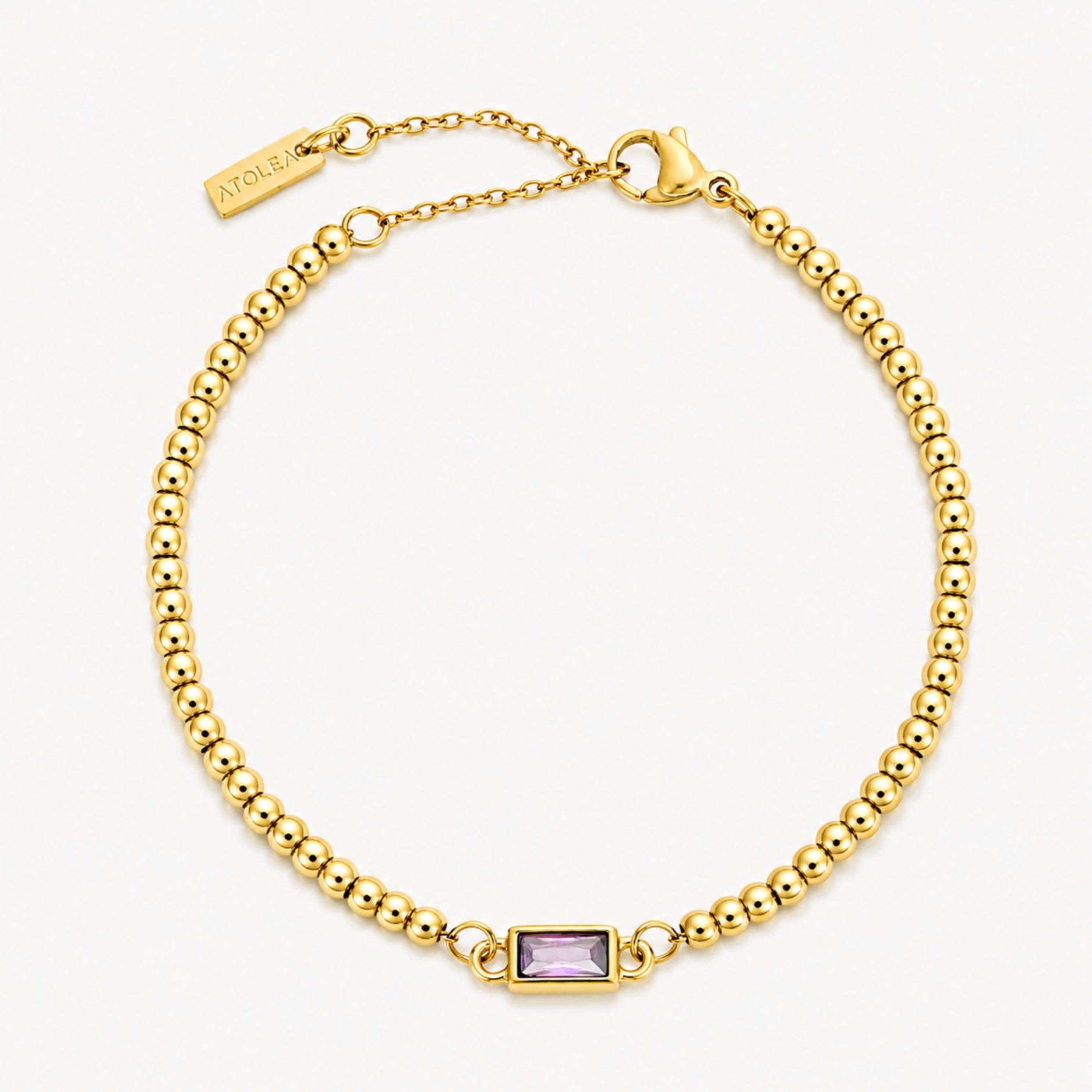 Birthstone Bracelet February Amethyst