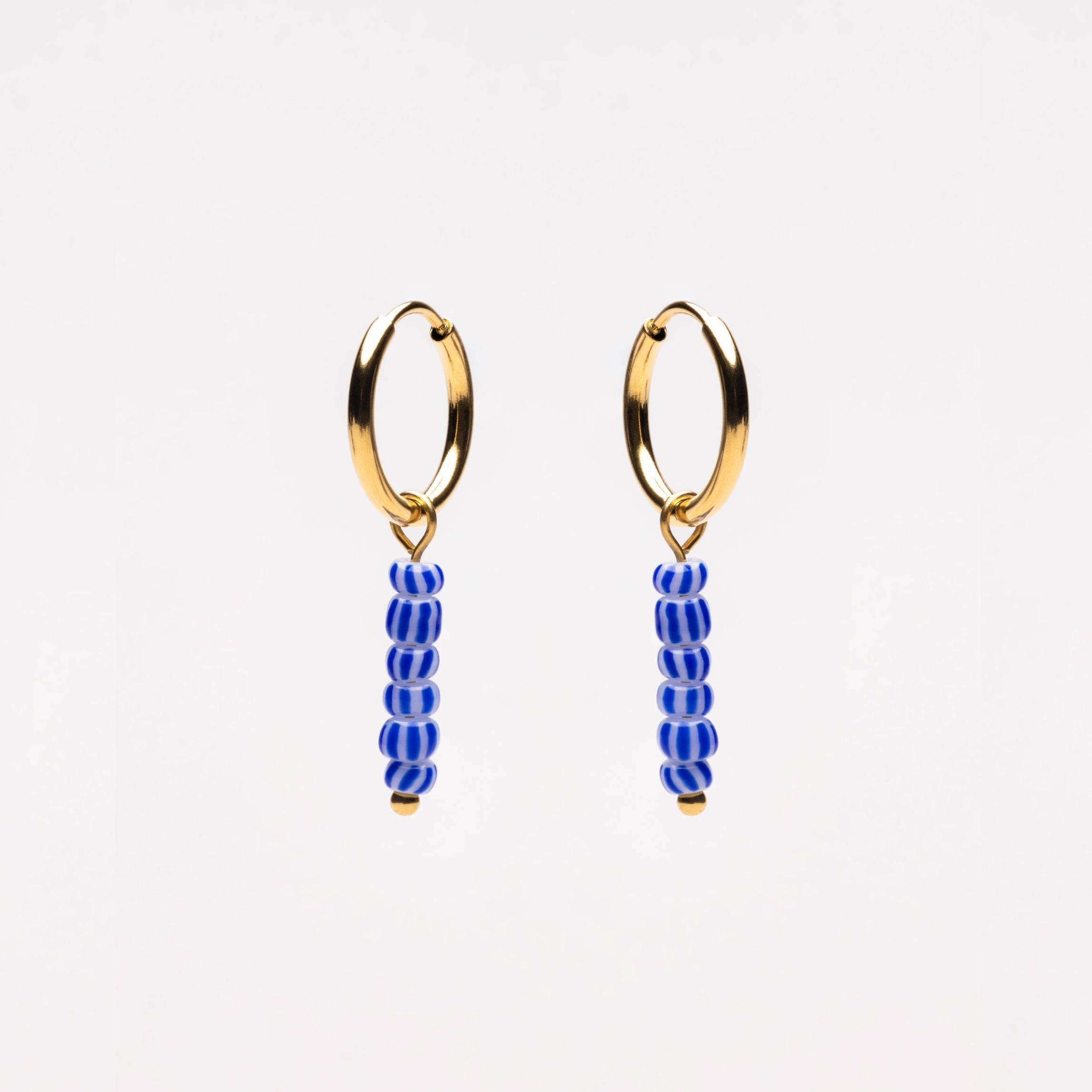 Blue and white earrings
