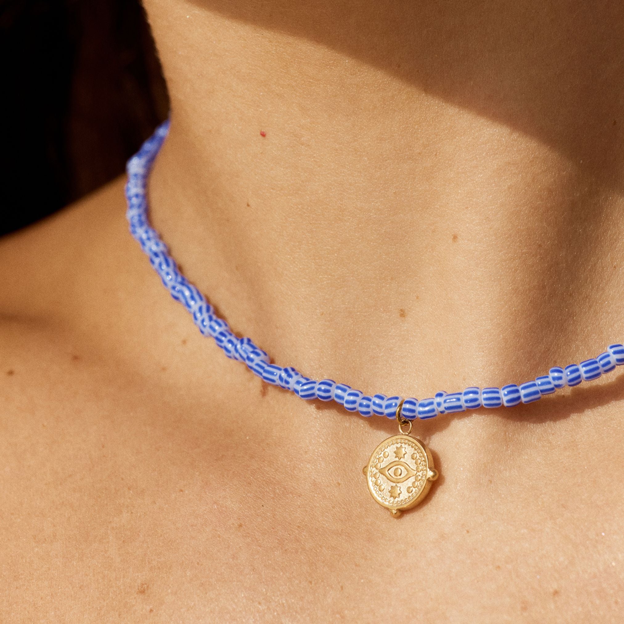 Blue Beads Choker With