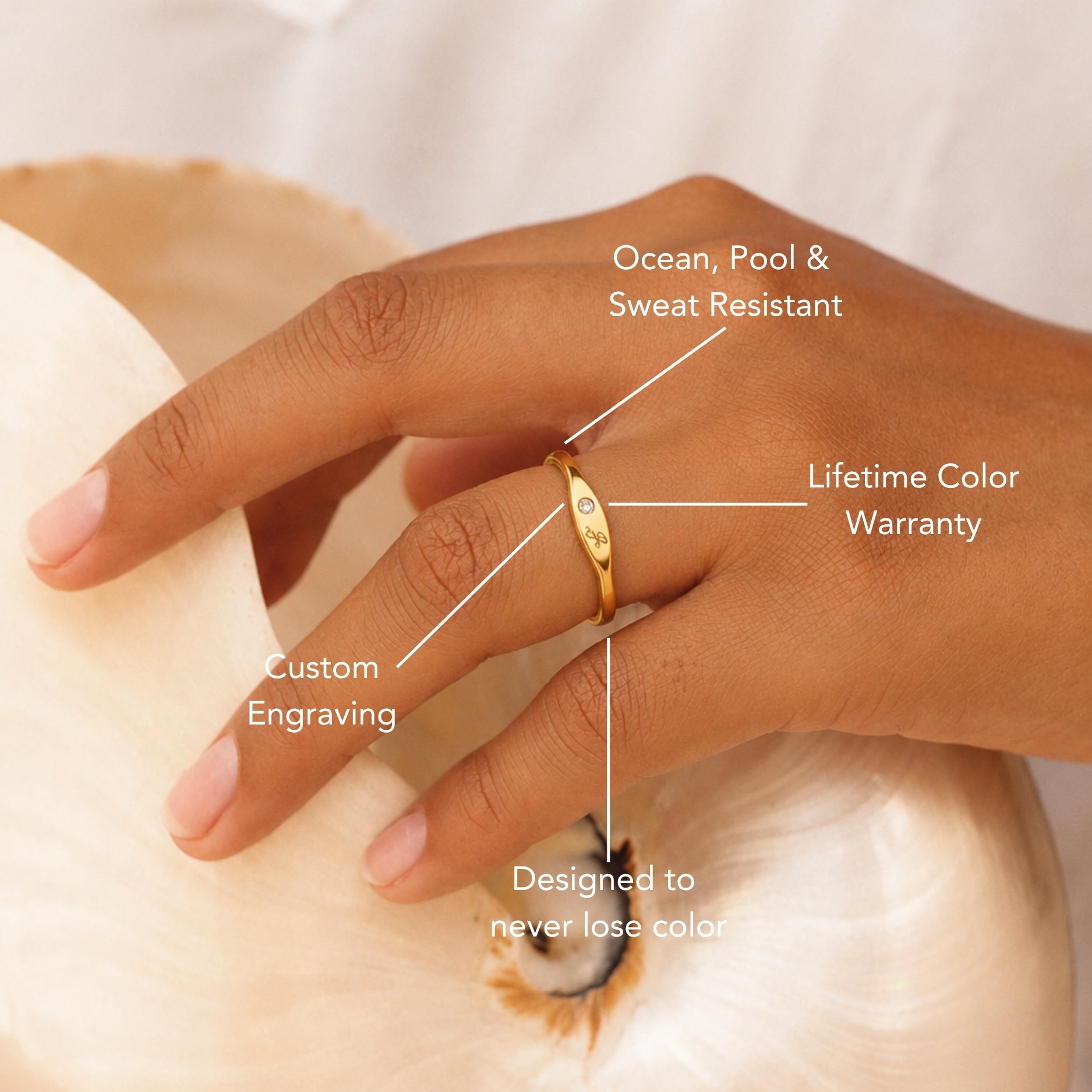 Crystal Letter Ring