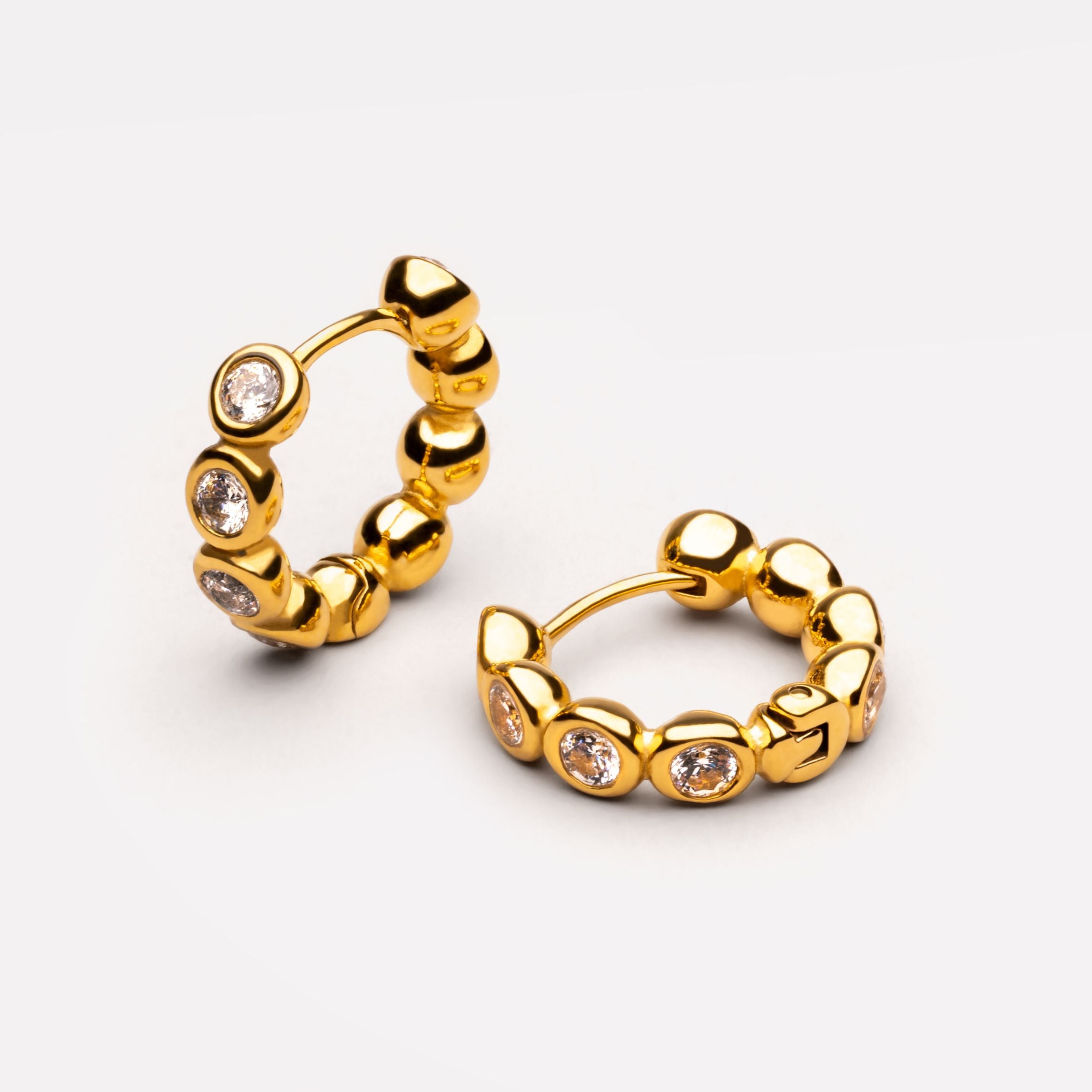 Diamond Beaded Hoops