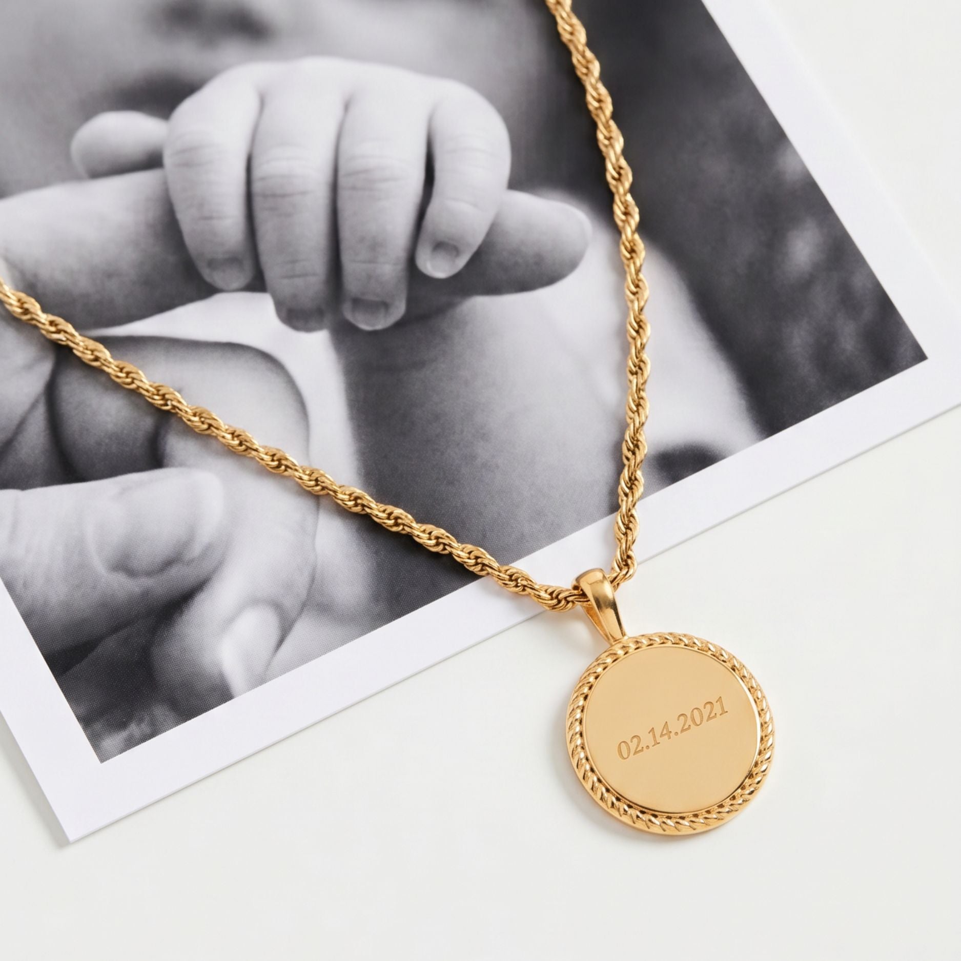 Engrave Birth Necklace