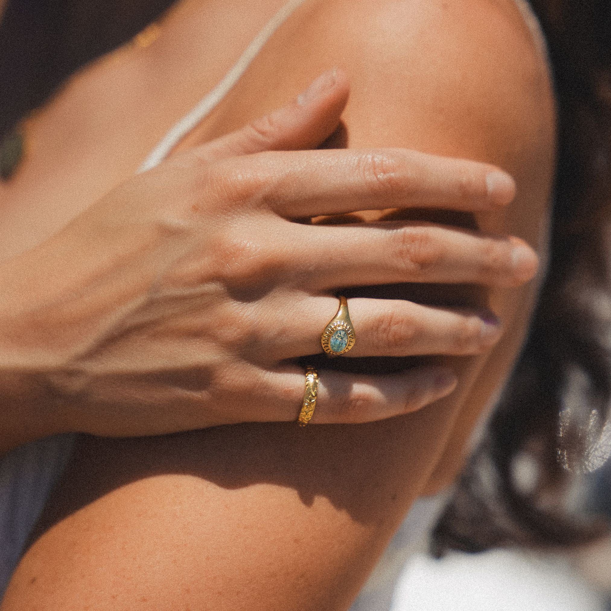 Gold Aquamarine Ring