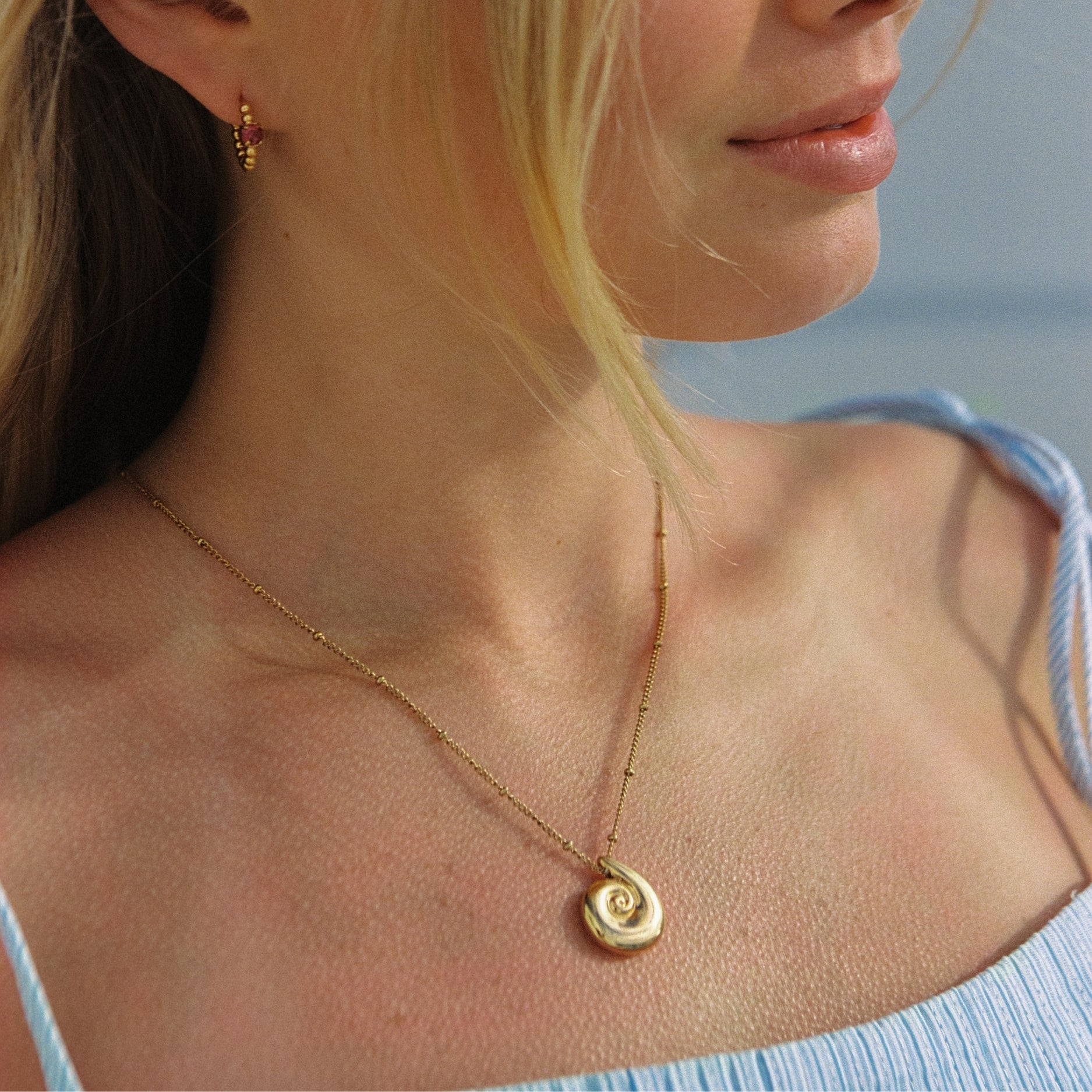Shell Necklace Charm Closeup
