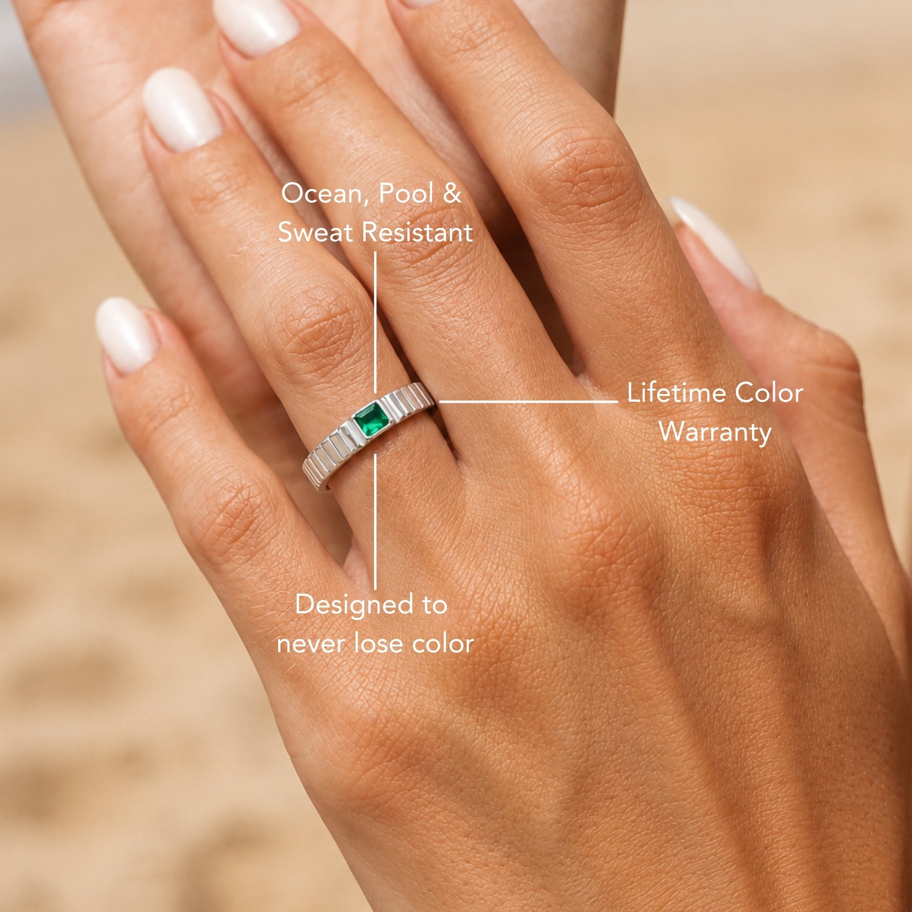Silver Greensplash Ring