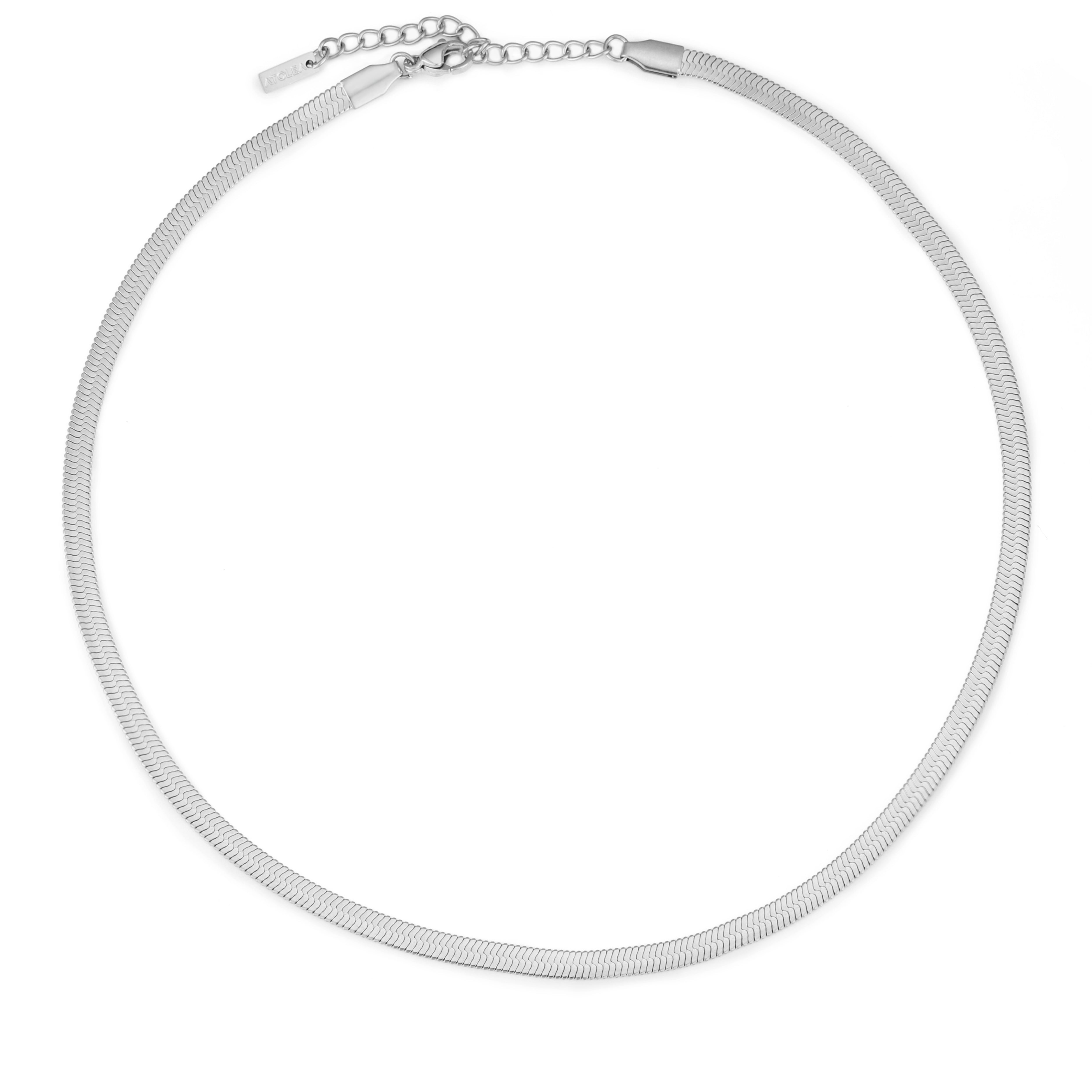 Silver Herringbone Necklace