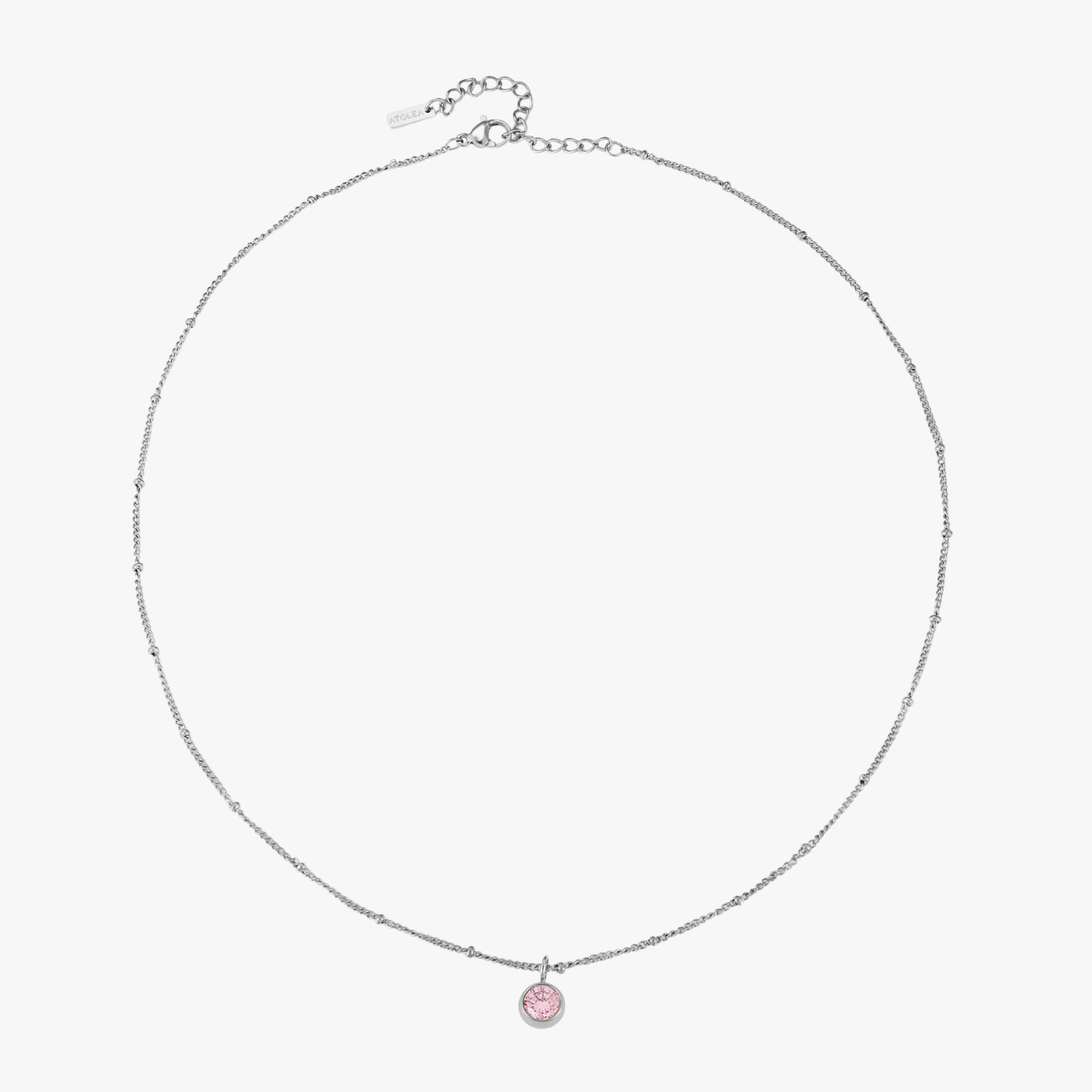 Silver October Birthstone Necklace