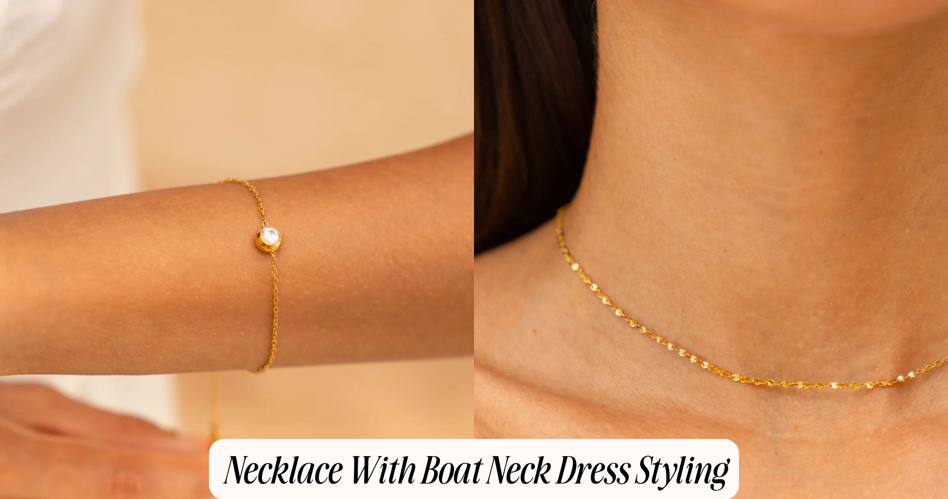necklace with boat neck dress