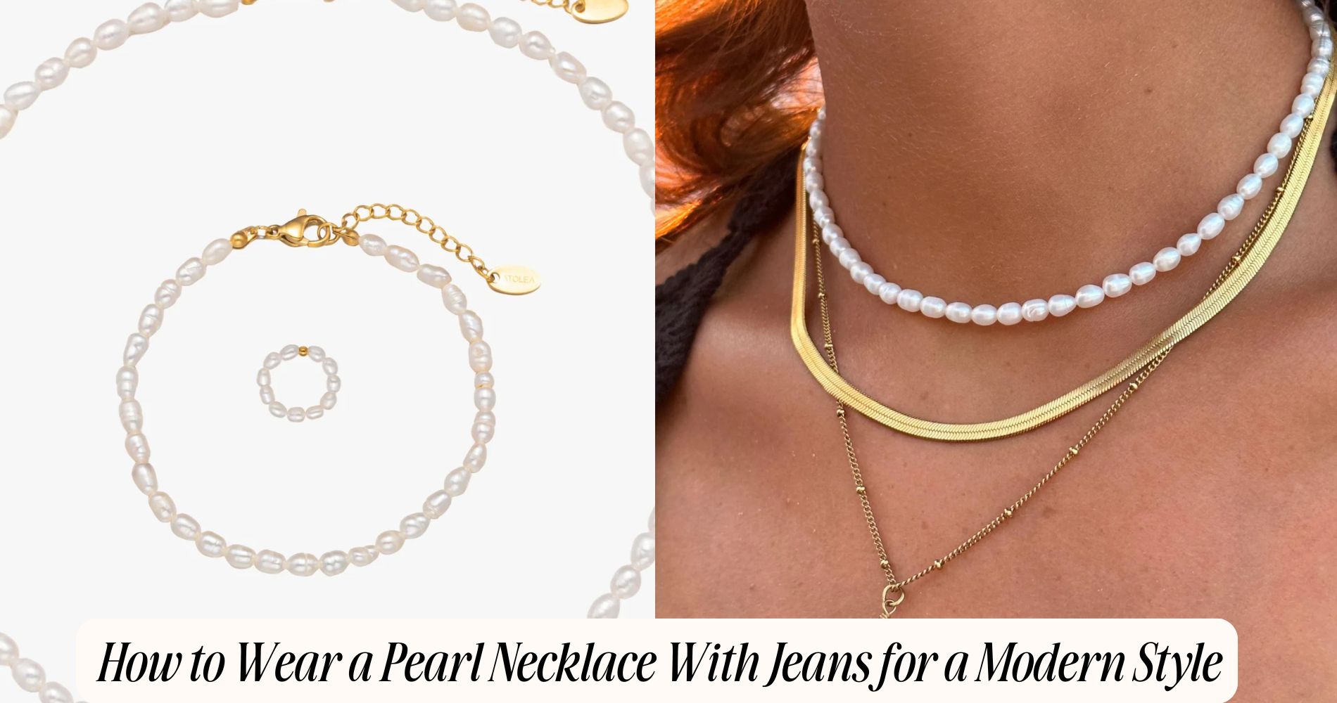 How to Wear a Pearl Necklace With Jeans 