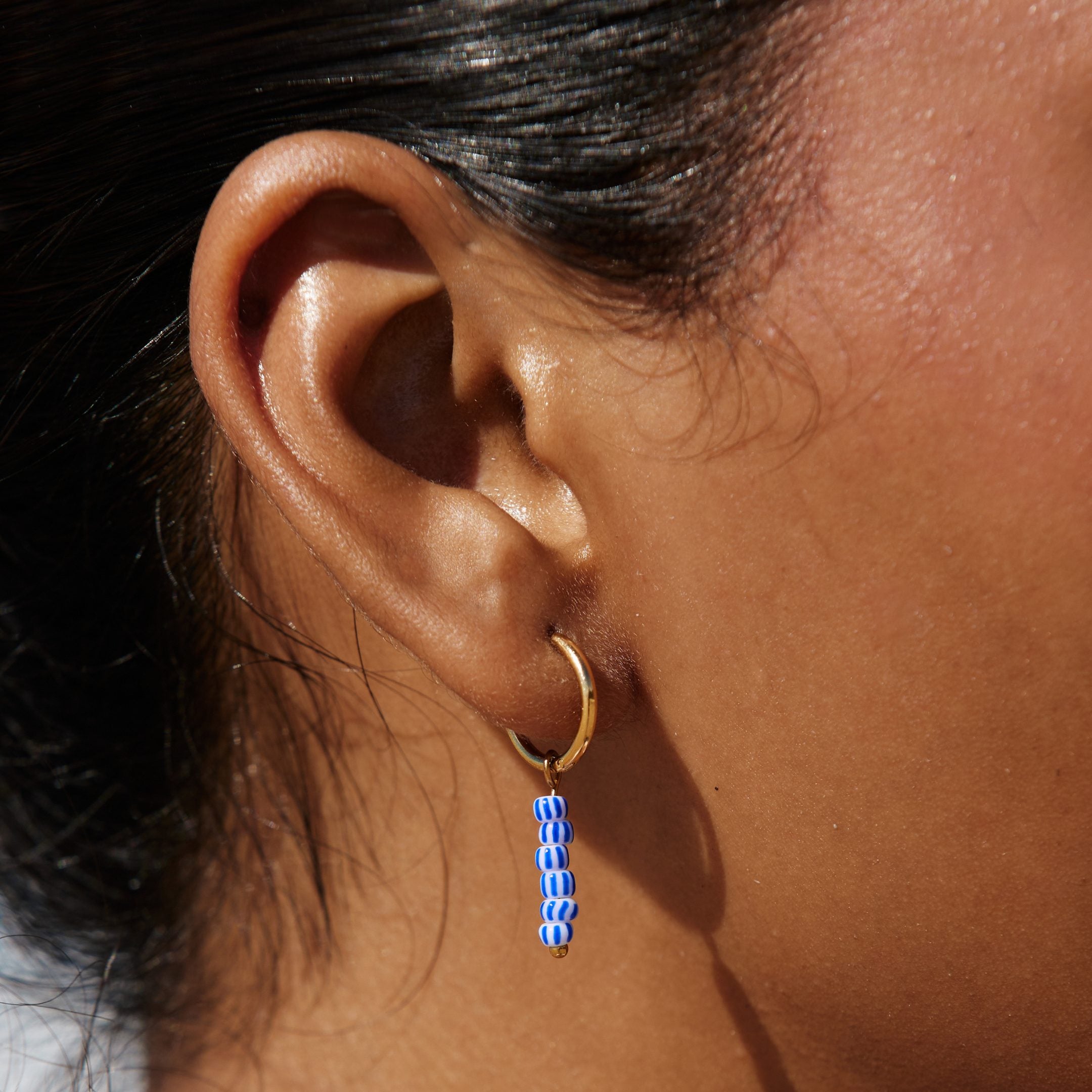 Blue white earrings