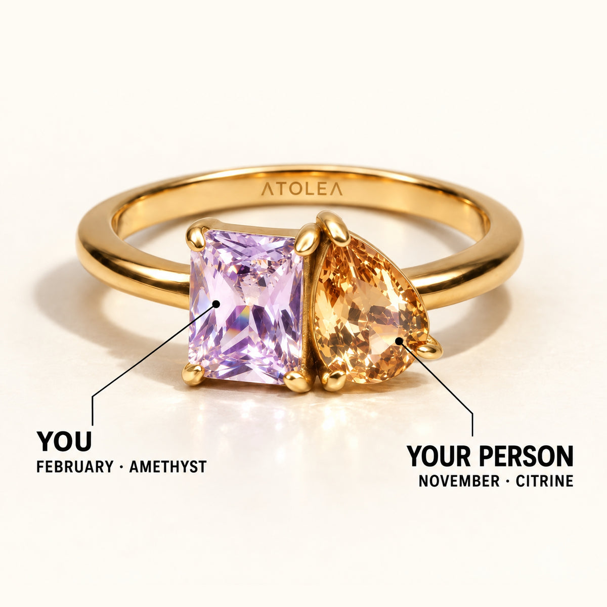 Custom birthstone ring