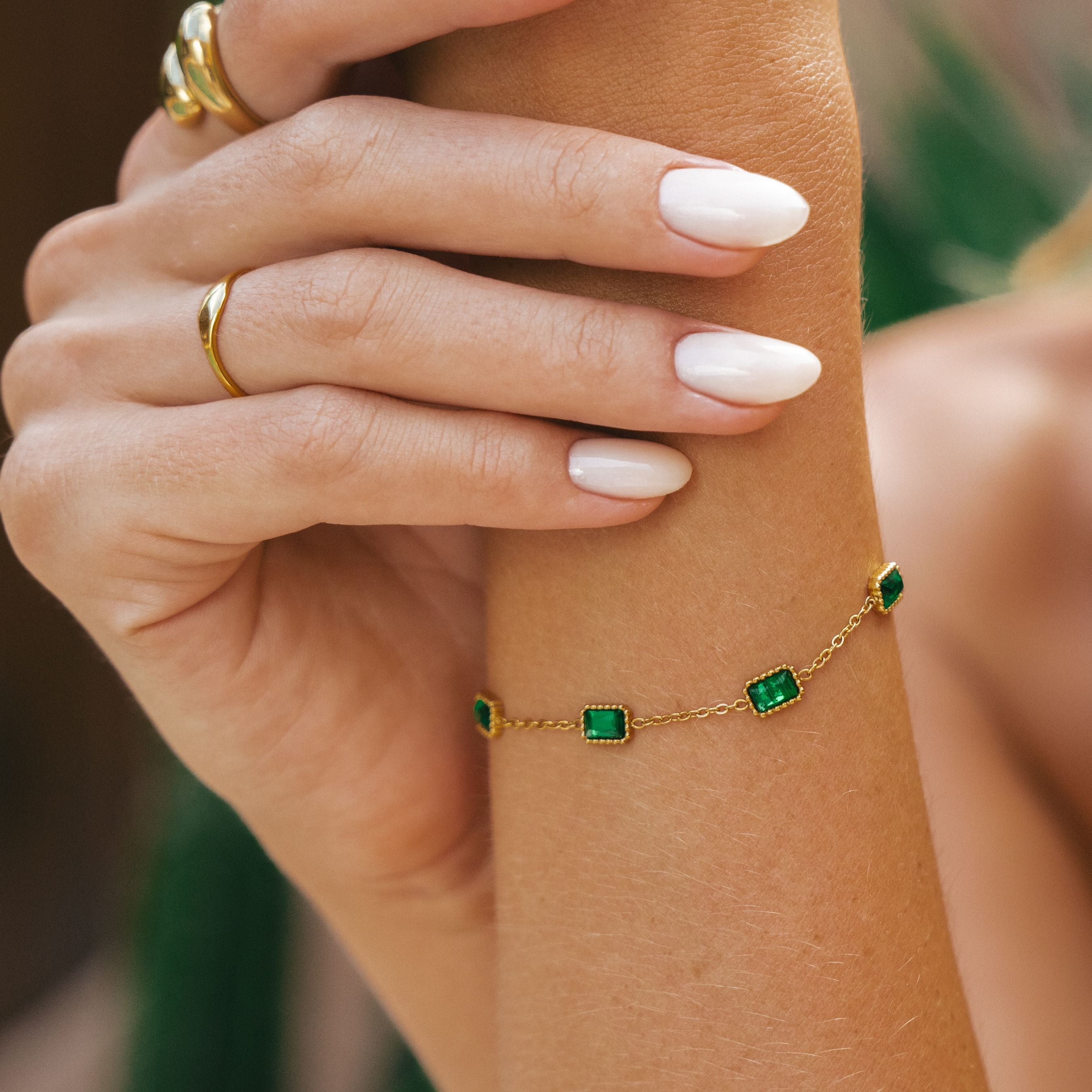 Gold Green Bracelet