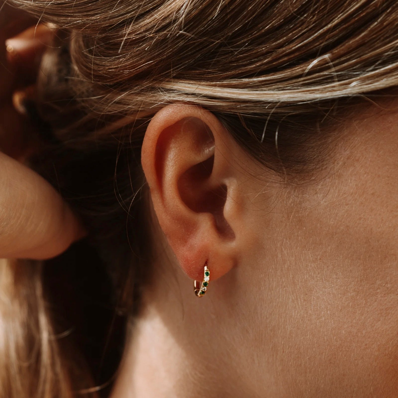 Green Hoops Earrings