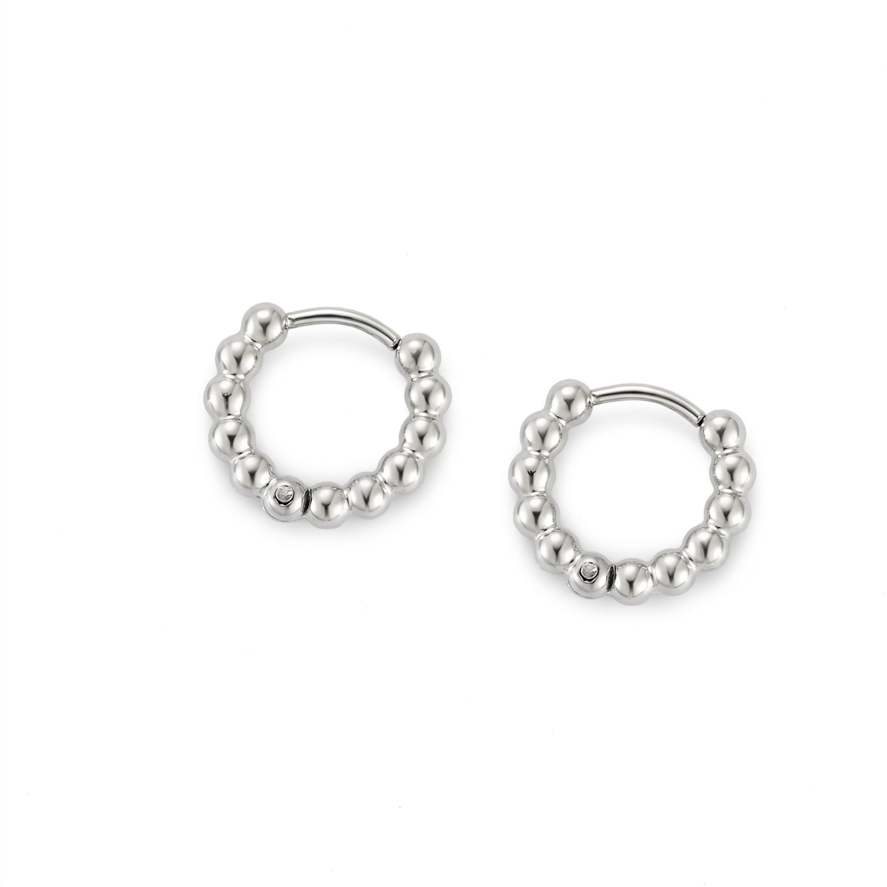 Silver Beaded Earrings