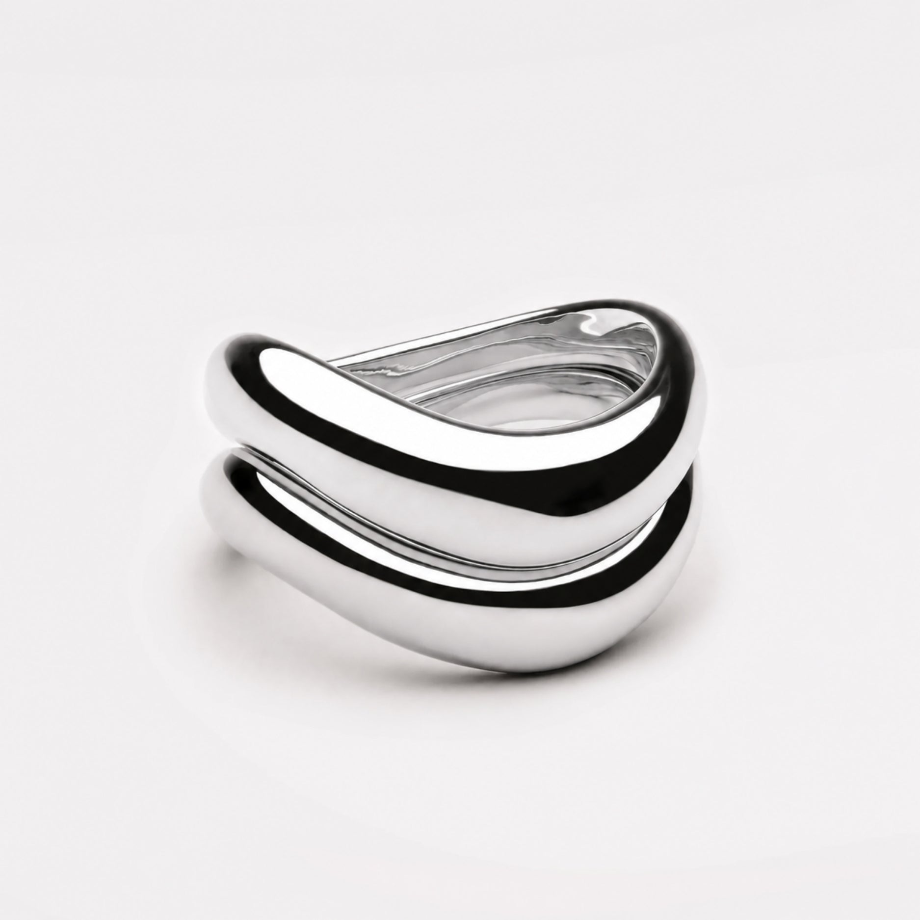 Silver Duo Trouble Ring