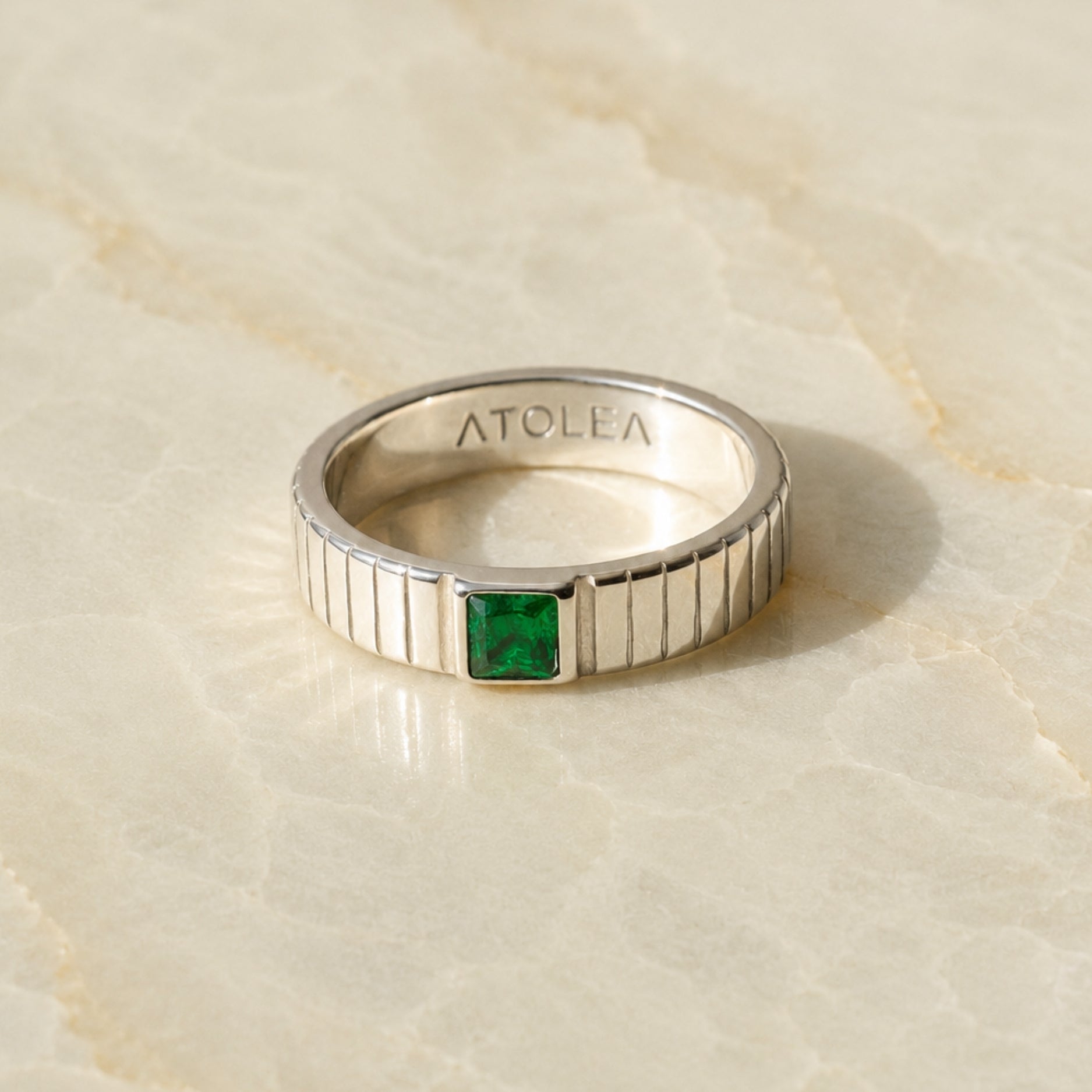 Silver Emerald Ring