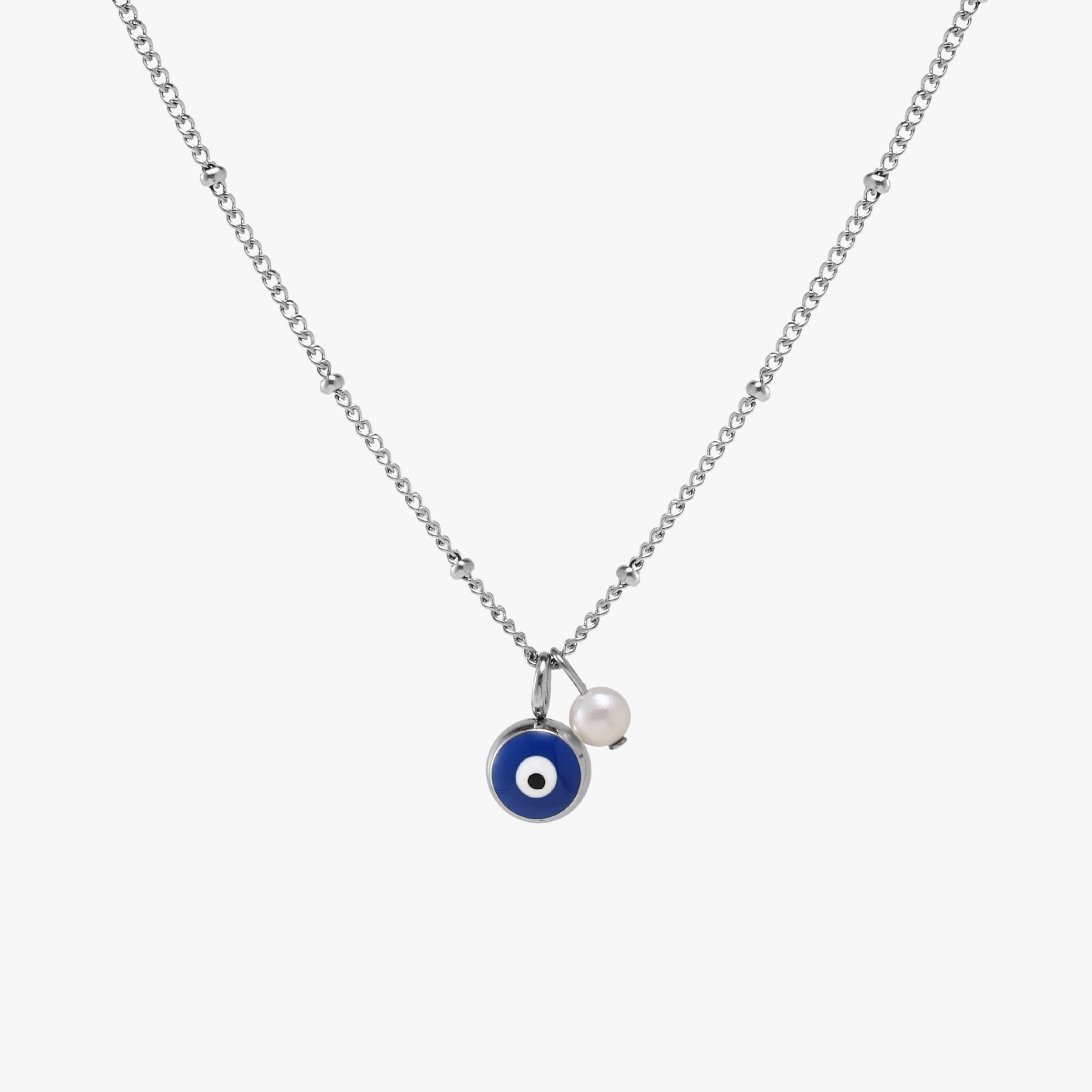 Silver evil eye necklace