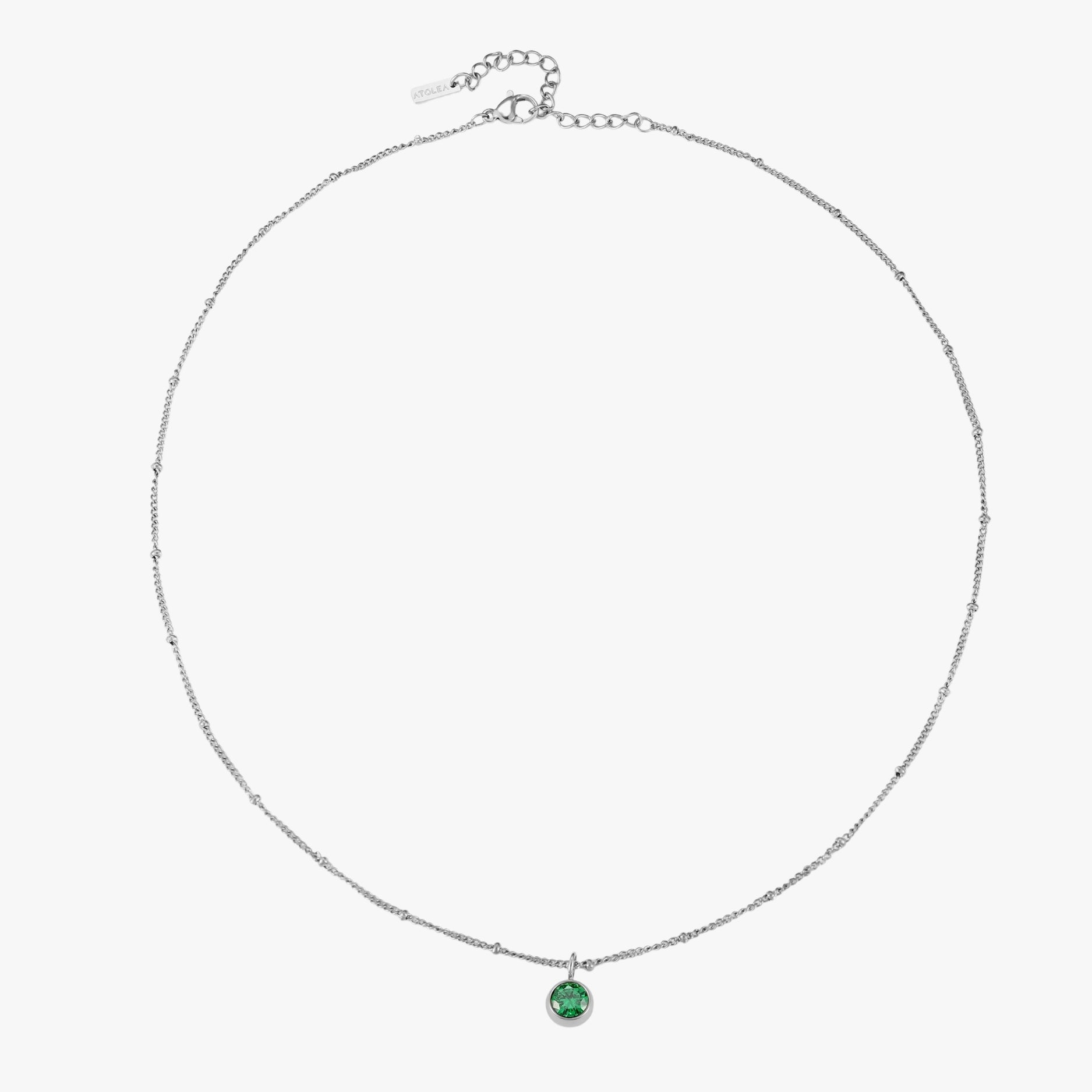 Silver May Birthstone Necklace