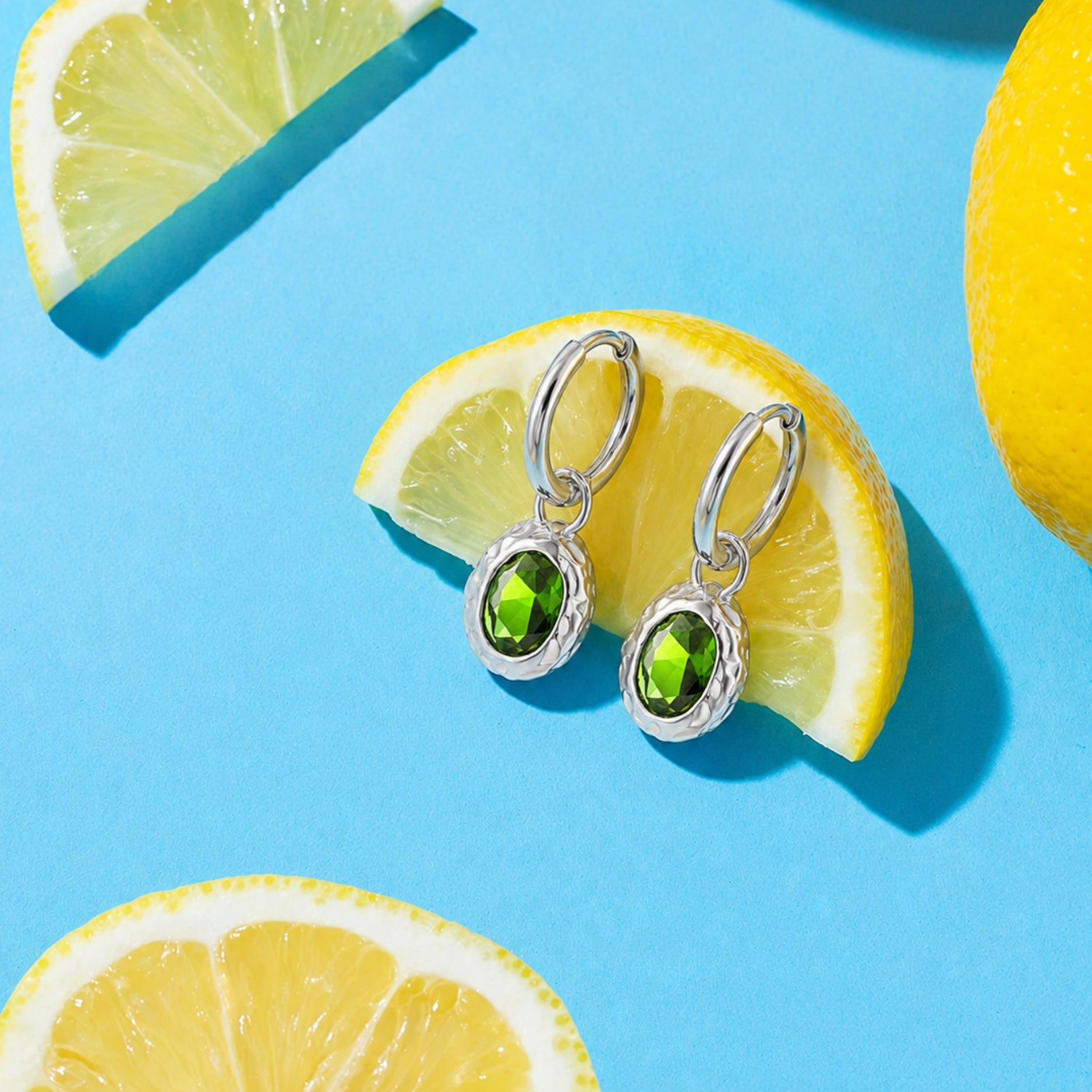 Silver Olive Earrings
