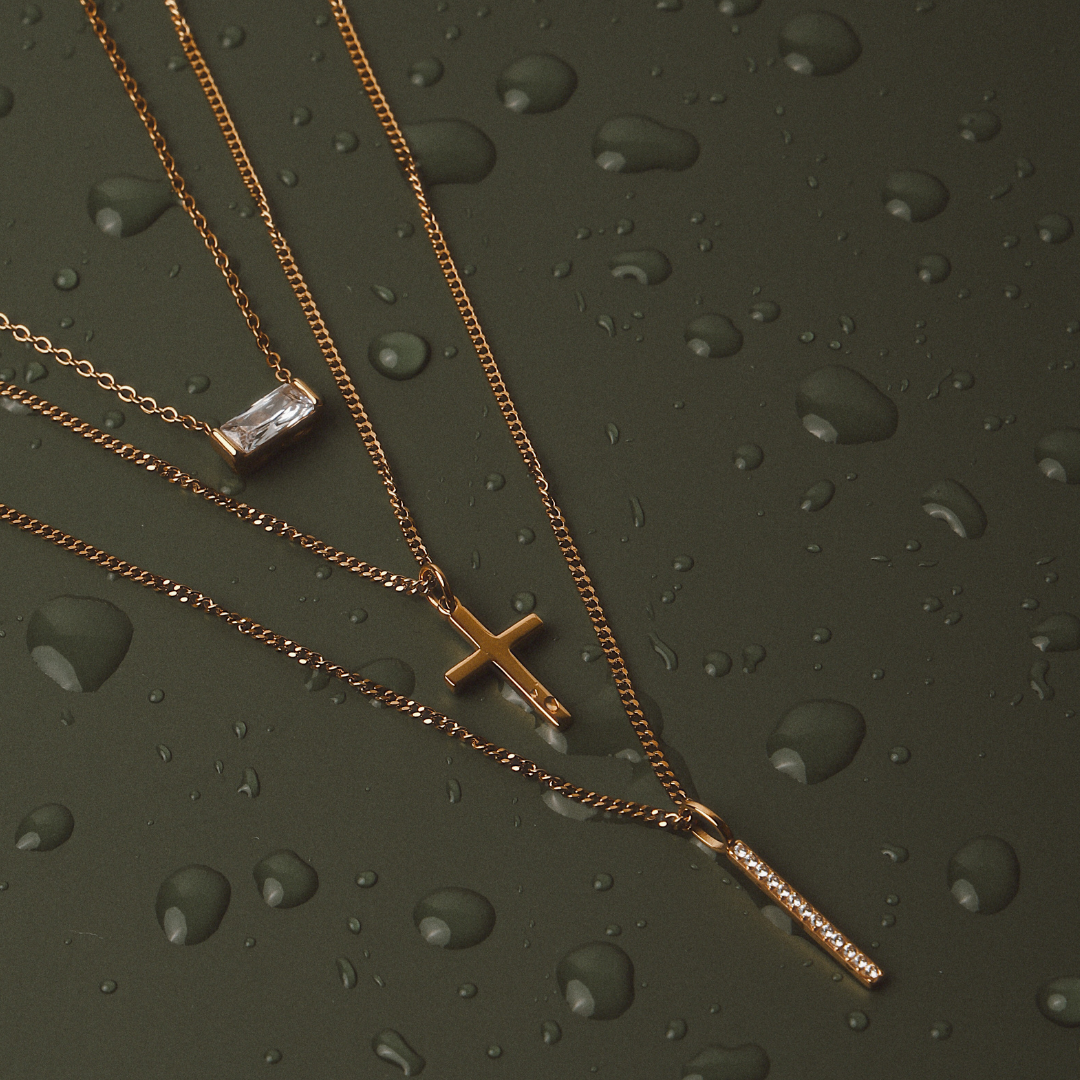 Sparkling Bar Necklace Water Texture