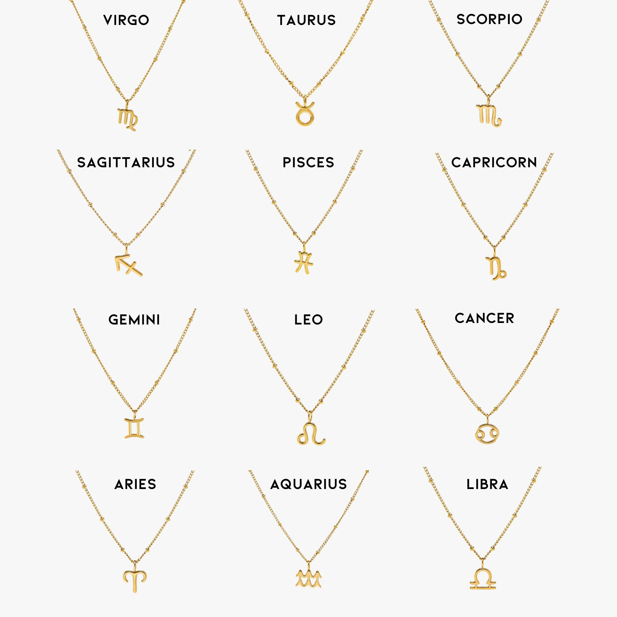 Waterproof Zodiac Necklace