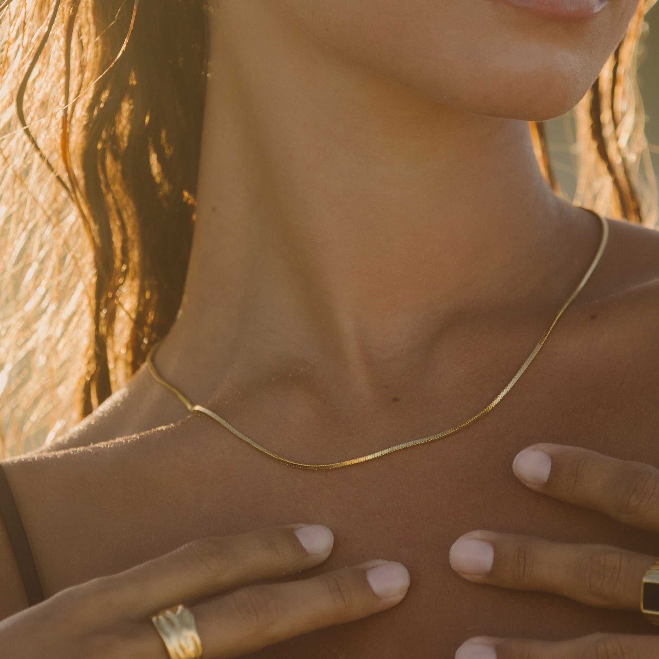 Gold Snake Square Choker