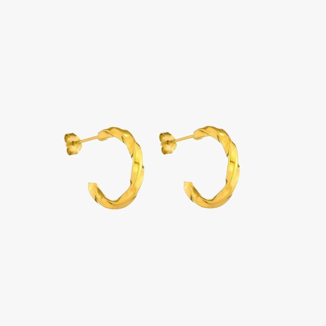 Twisted Gold Hoop Earrings